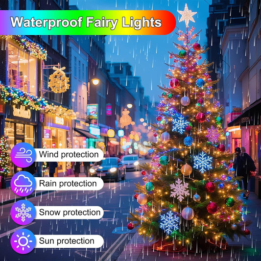 33FT 100LED Christmas Lights Plug in,Outdoor Indoor Connectable Fairy Lights with Timer and 8 Modes,Christmas Tree Lights for Garden Party Wedding Christmas Decoration(Multi-Color