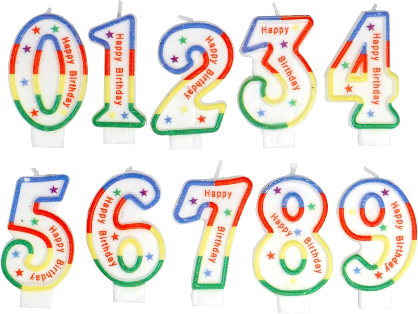10 Pieces Number Candles Stars, Birthday Candles Number, 0-9 Number Candles for Birthday Cakes, Party Decoration