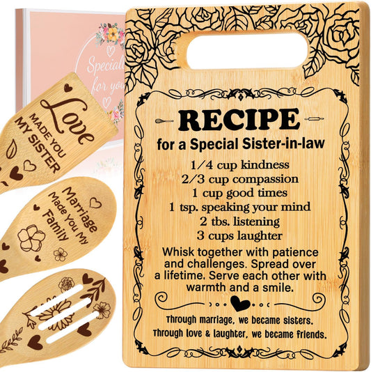 Sister in Law Birthday Gifts, Best Sister in Law Gifts from Sister, Cutting Board Set Gift for Sister-in-Law, Sister-in-Law Gifts for Mother's Day Wedding Christmas