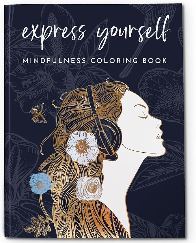 RYVE Adult Coloring Book for Women – Mindfulness & Personal Growth Prompts for Relaxation – Anxiety, Stress Relief & Relaxation Gifts for Women, Coloring Books for Adults Relaxation