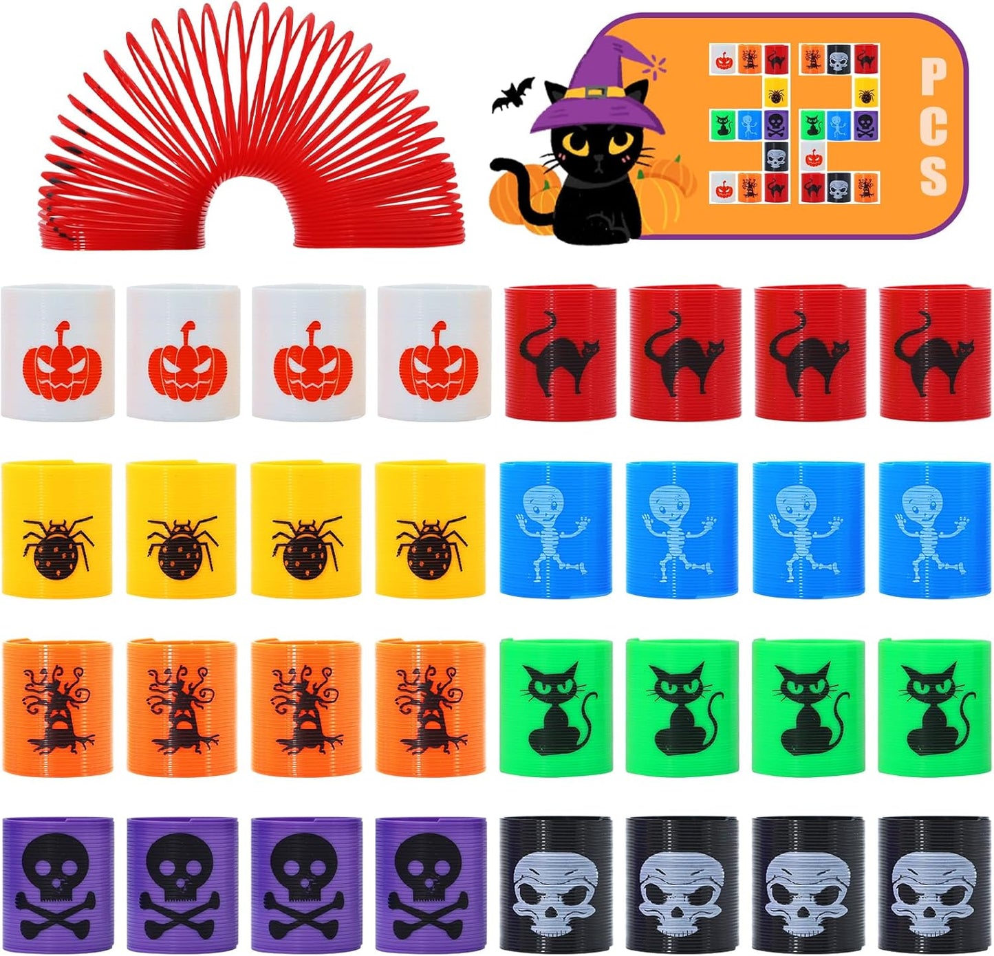 Cocurb 32 Pcs Halloween Mini Spring Party Favors for Kids 4 to 8 Fun Goodie Bag Stuffers for All Hallow's Day, Classroom Prizes, and Small Toys Presents,Stress Relief Bulk Fidget Toys