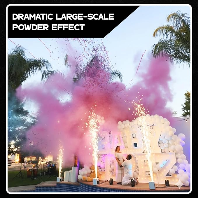 Ultimate Confetti - Electric Pink Powder Cannon Cartridge 32” - Pre-Filled with Food-Grade Powder, Leak-Resistant Gender Reveal Poppers Cannon, Requires EC-1 or EC-4 Confetti Machine to Activate