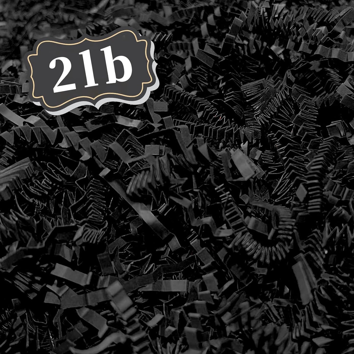 ZEBMOON 2 LB Black Crinkle Cut Paper Shred Filler Great for Gift Wrapping, Basket Filling, Birthday, Wedding, Halloween, Thanksgiving, Christmas Day, New Year Party Decorations Filling Supplies