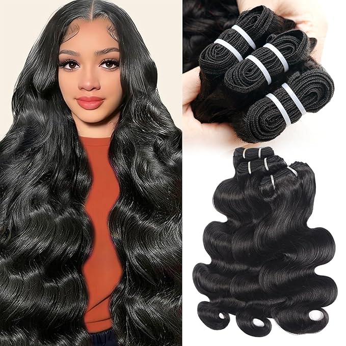 Body Wave Bundles Human Hair 24 24 24 Inch 12A Raw Indian Virgin Bundles Human Hair,Sew In Quick Weave 100% Human Hair Bundles,No Tangle Shedding Triple Lifespan,Multiple Wash Keep Texture