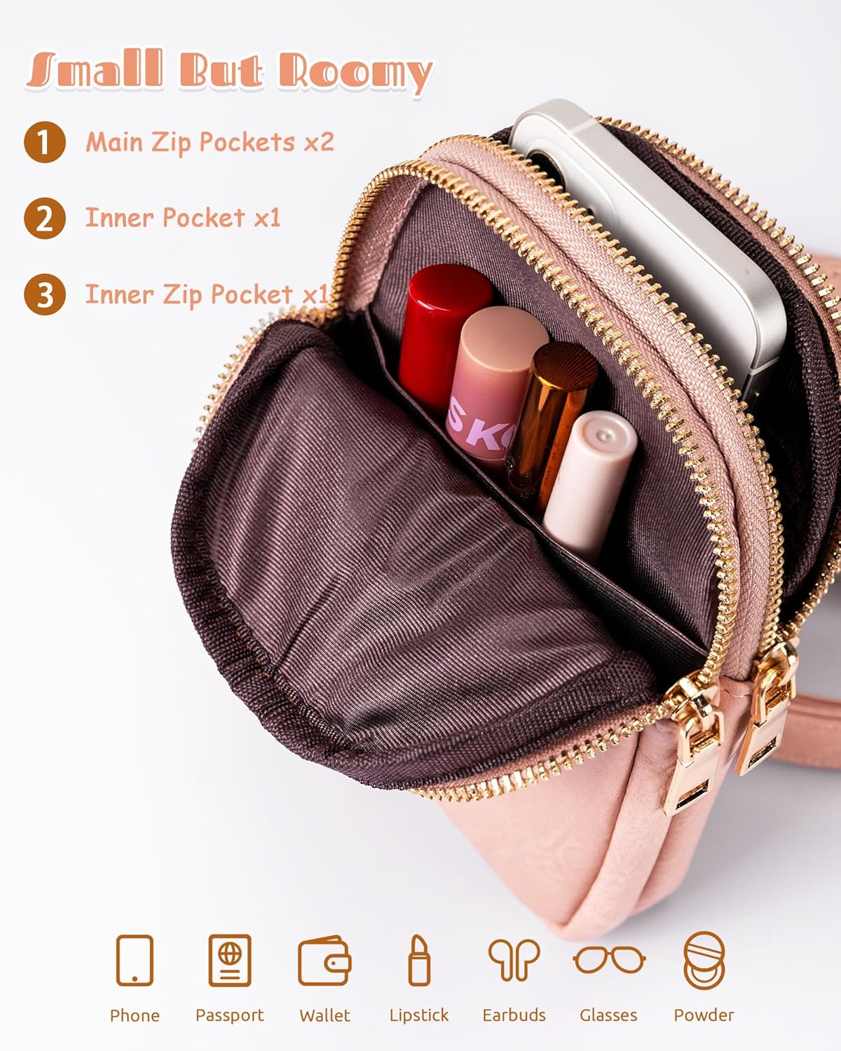 Gifts for Teen Girls, Initial Crossbody Bags for Women Girls, Lightweight Mini Shoulder Bag, Leather Waterproof Sling Bag, Monogrammed Gifts for Teens, Cute Trendy Stuff, Travel Essentials