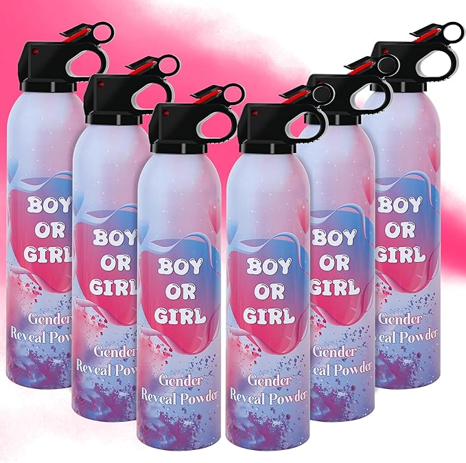 6 Pack Pink Gender Reveal Smoke Bombs for Baby Girl, Color Powder or Dust for Gender Announcement Idea, Baby Shower Decoration, Supply, Party