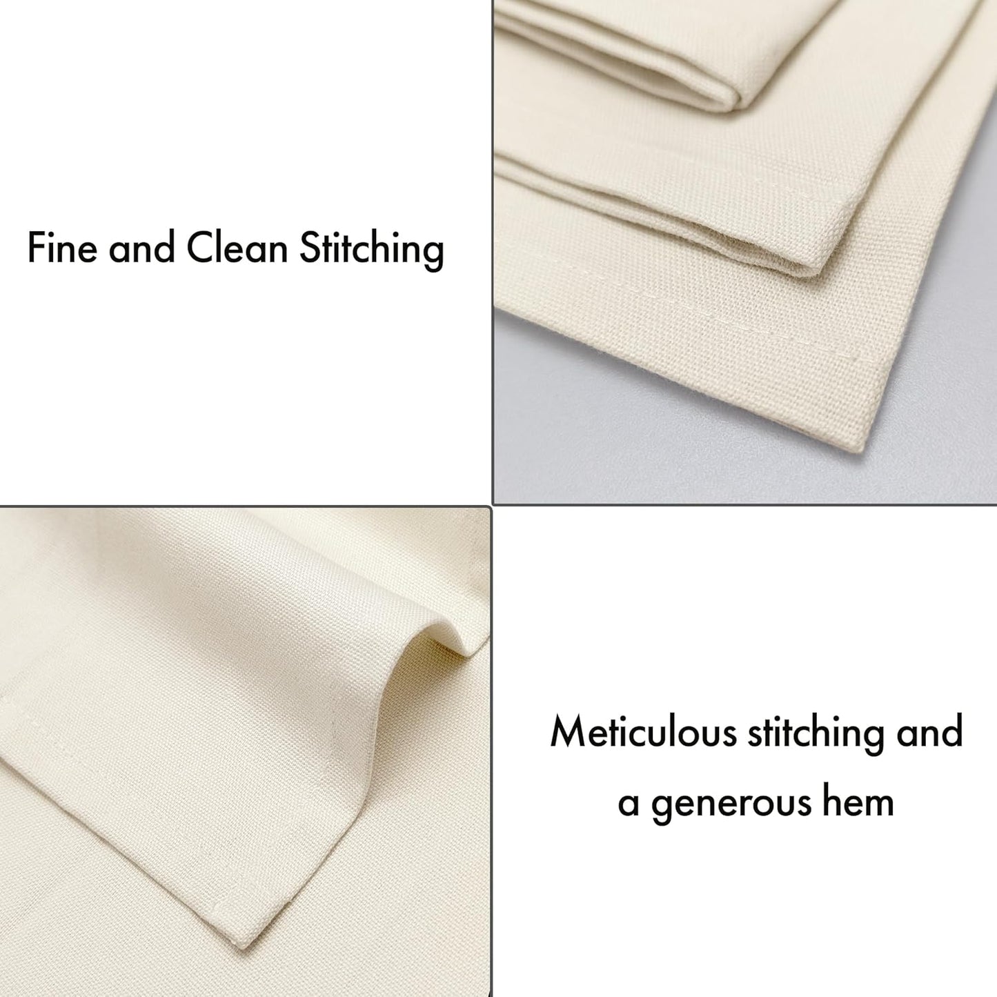 Ruvanti Premium Cloth Napkins Set of 6, 18x18 Inches, 100% Cotton, Washable, Soft & Absorbent, Perfect for Wedding, Christmas, ‎Thanksgiving Dinners - Antique White
