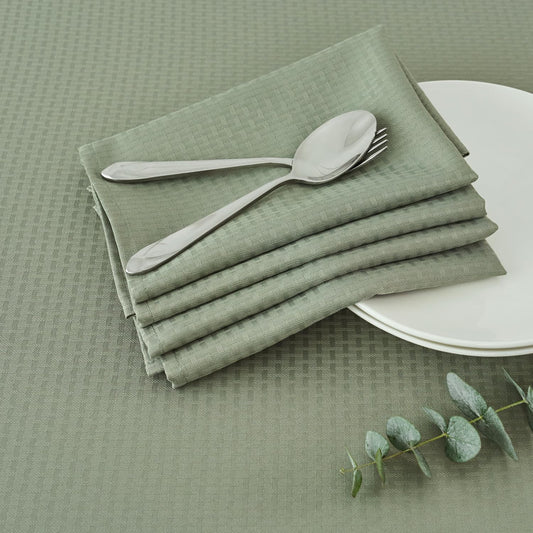 maxmill Cloth Napkins Weaved Texture Pattern Soft Comfortable and Luxury Serviette for Restaurant Family Dinners Weddings Parties and Banquets Set of 4 Pieces, 20 x 20 Inch Sage Green