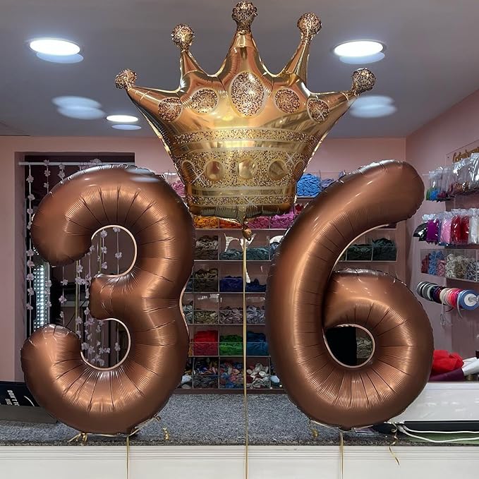 Dark Brown 5 Number Balloons - 40 Inch, 5th Birthday Decorations