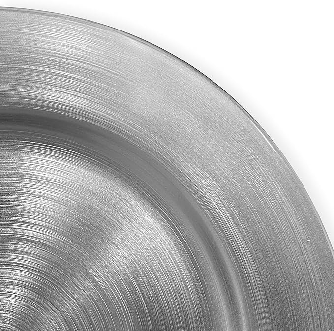 Silver Charger Plates, Set of 6 Serving Charger Plate for Dinner Table, Wedding, Events Plate Chargers - 13 Inch
