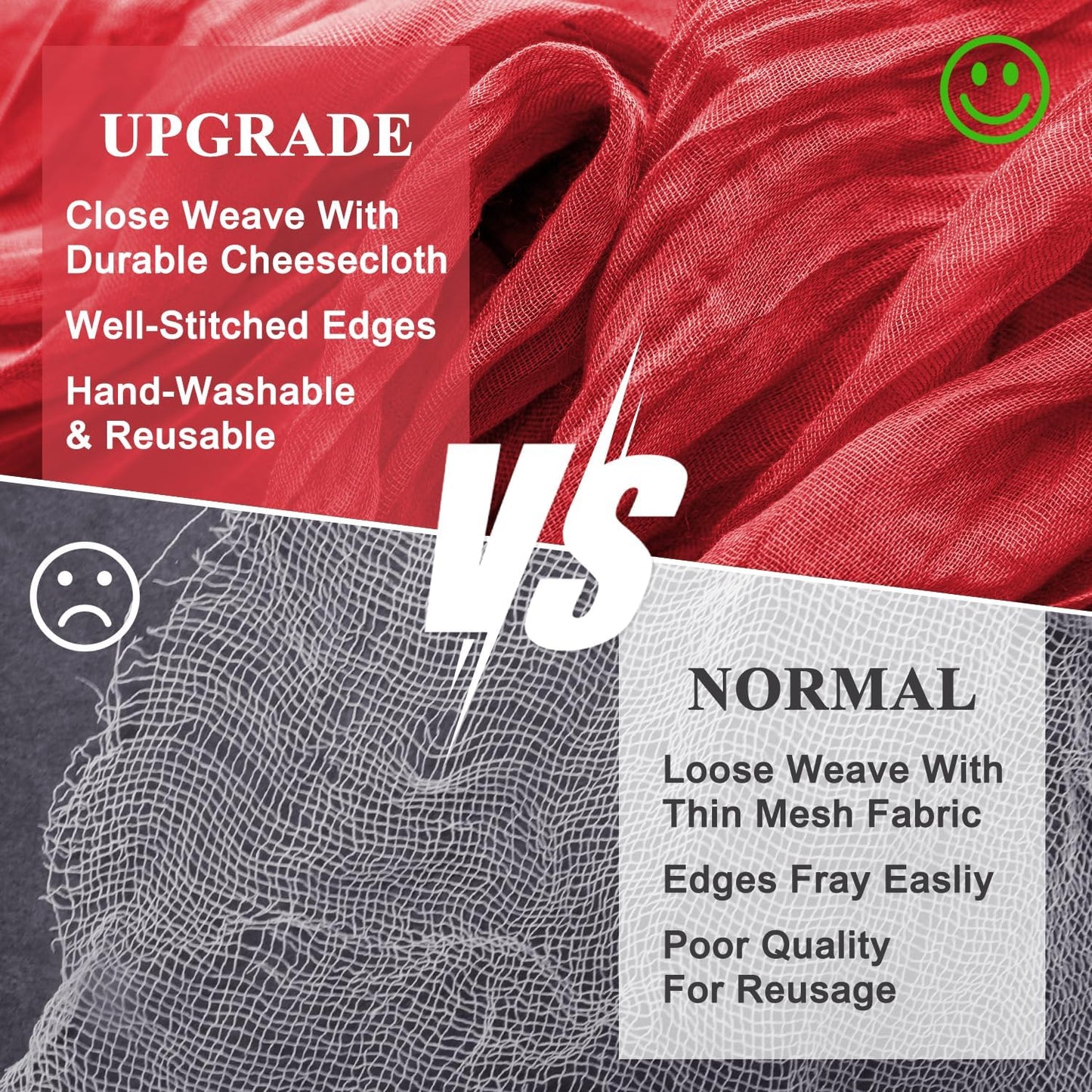 Wokceer Cheesecloth Table Runner Christmas 6Pack 10FT Red Boho Gauze Fall Cheese Cloth Table Runner for Party Long Rustic Sheer Table Runners for Baby Bridal Shower Wedding Easter Table