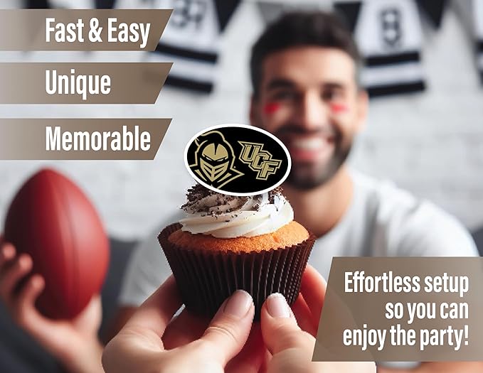 University of Central Florida Party Supplies for UCF Golden Knights Football, Birthday Gift, Graduation Party Banner and Cake Toppers (42 Pieces) (UCF Knights)