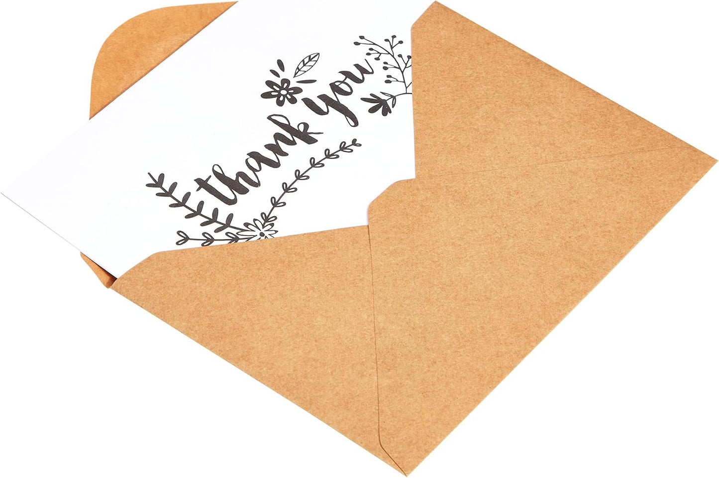 Amazon Basics Thank You Cards and Envelopes, 48 Count, Black and White (Pack of 10)