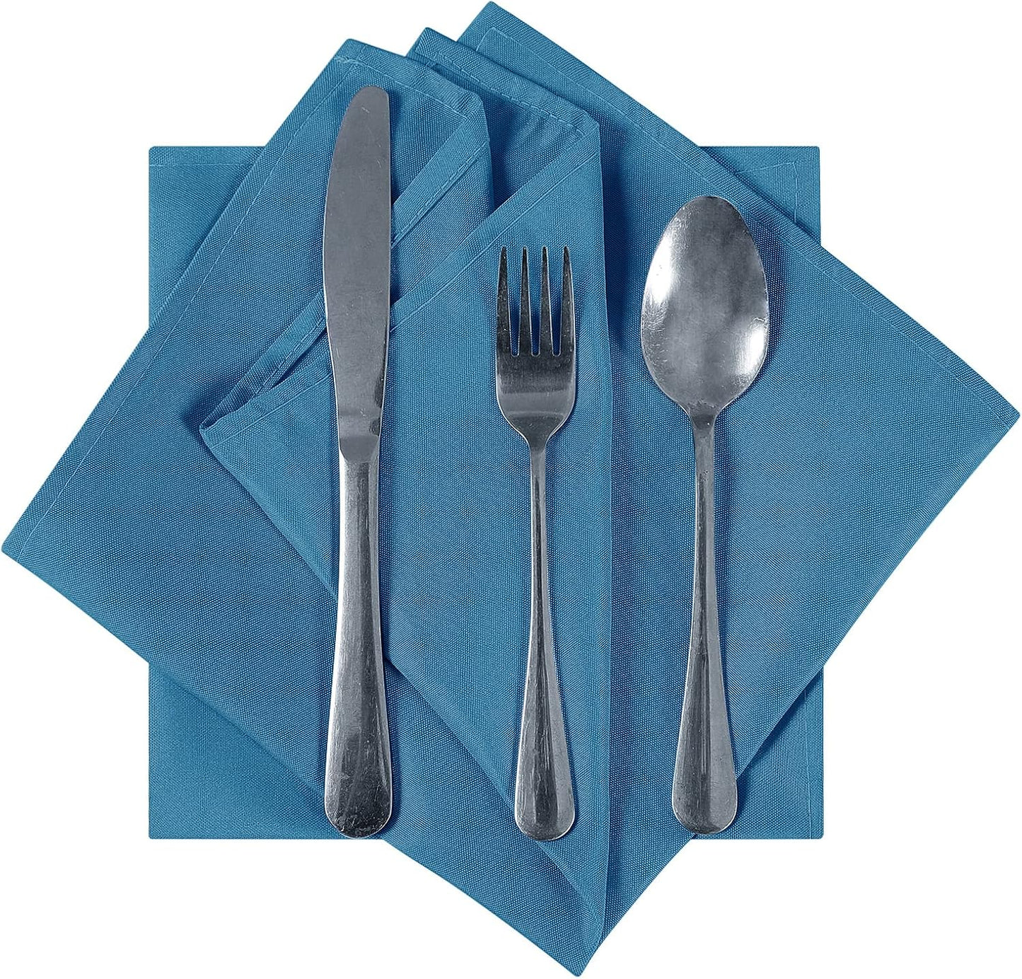 Cloth Napkins 20x20 inch Washable Polyester Dinner Napkins Soft Table Napkins for Wedding Party Dining Banquet(Mediterranean Blue,100PCS)