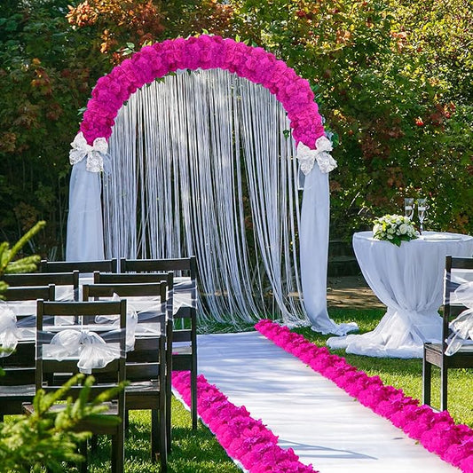 Artificial Wedding Arch Flower, Faux Floral Silk Rose Decor Realistic Arch Arrangement for Romantic Wedding Ceremony Reception Backdrop Party Table Decoration(20.9 * 9.4''/53 * 24cm)