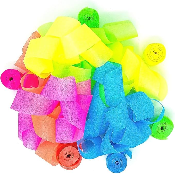 Ultimate Confetti - Multicolor Blacklight (UV Reactive) Tissue Streamers Biodegradable - 20 Rolls (1"x30')