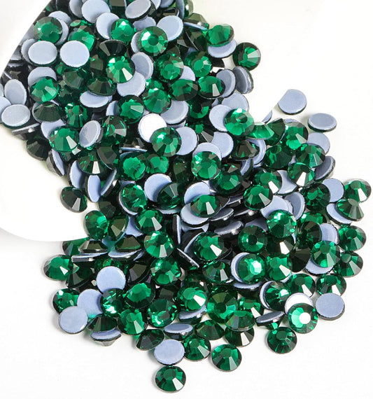 Beadsland Hotfix Rhinestones, 144pcs Crystal Rhinestones for Crafts Clothes DIY Decoration, Emerald, SS40, 8.3-8.6mm