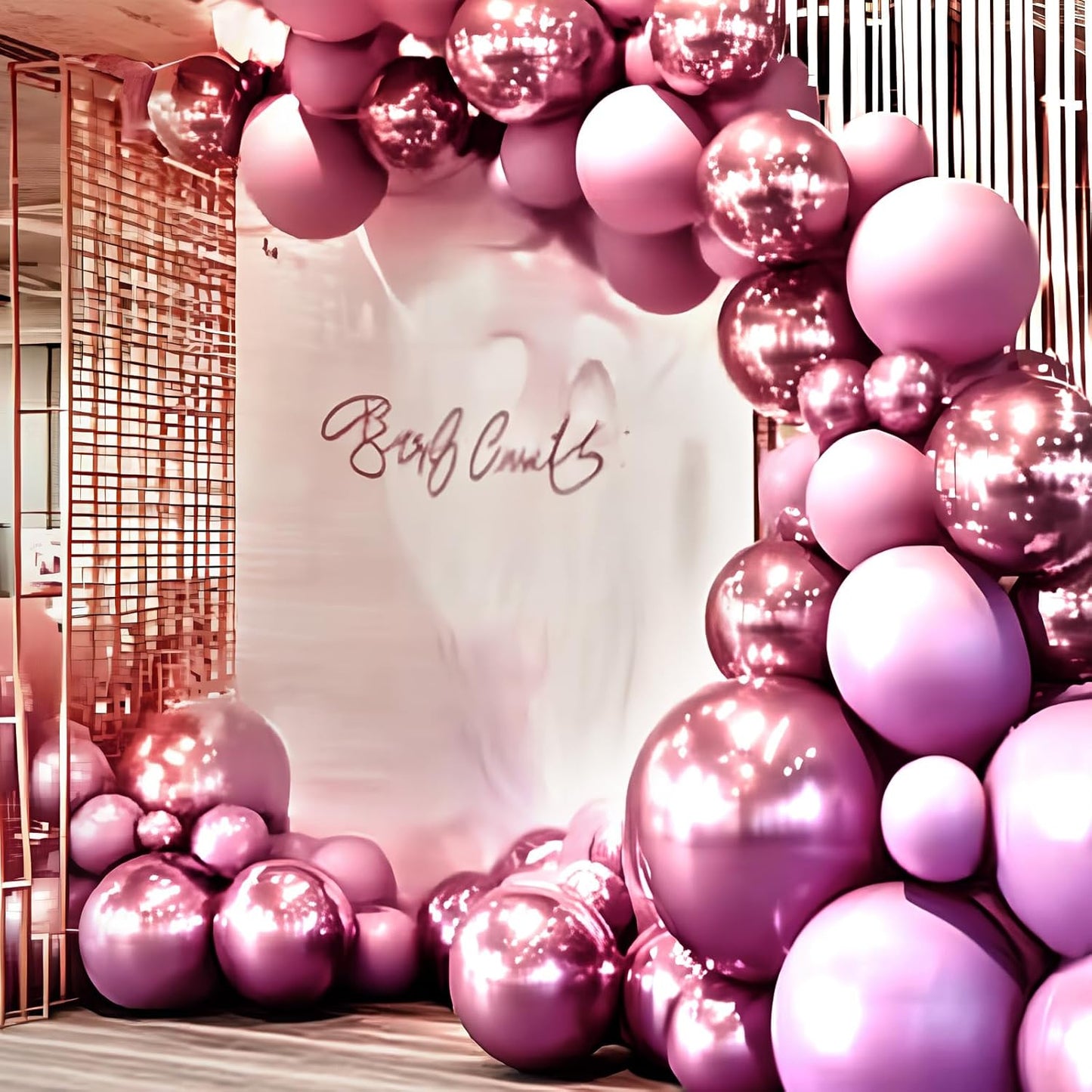 Pink Metallic Chrome Latex Balloons, 100pcs 12inches Round Helium Pink Metallic Chrome Balloons for Birthday Baby Shower Wedding Birthday Valentine's Day Party Decorations