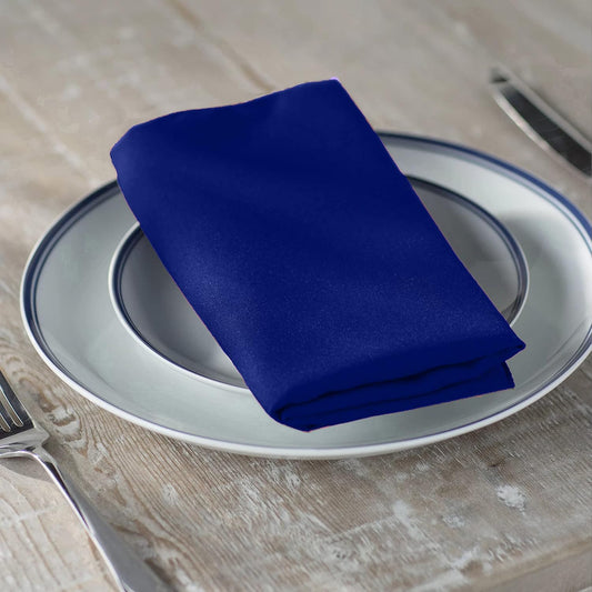 LA Linen 10-Pack Poly Poplin Napkin, Soft Cloth Napkins, Washable Reusable Napkins, Stain and Wrinkle Resistance Table Napkins for Dinner, Wedding, Parties, 17 by 17-Inch, Royal Blue