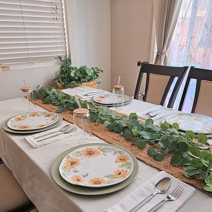CQURE 72 Pack 504Ft Eucalyptus Garland,Artificial Eucalyptus Leaves Table Greenery Garland Wreath Vines for Wedding Party Table Fireplace Bedroom Wall Room Decor
