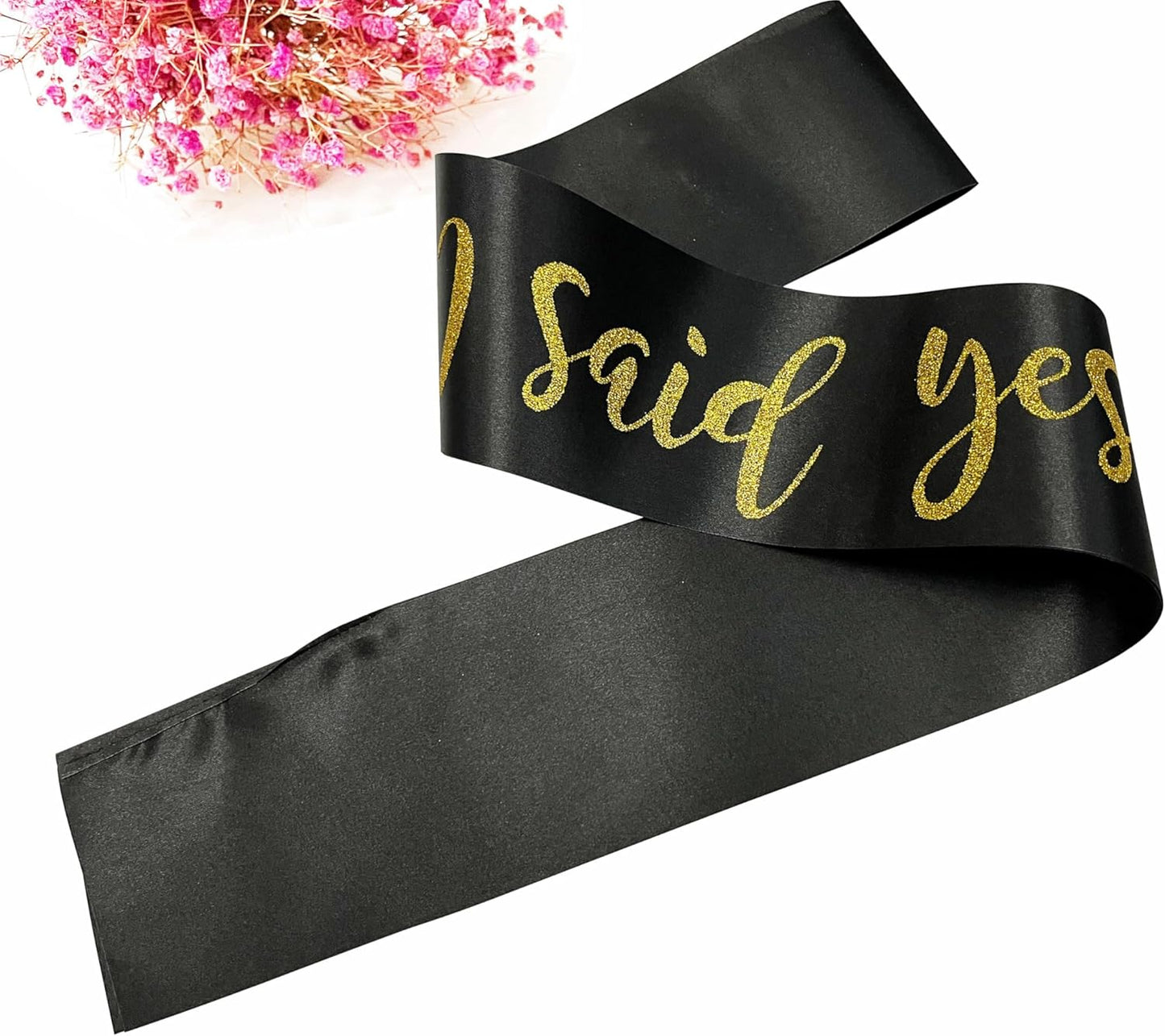 I Said Yes Sash for Women, Engagement Proposal Bachelorette Party Sash for Bridal Shower Wedding Party Favors Accessories Supplies Engagement Gifts for Bride to Be,Black