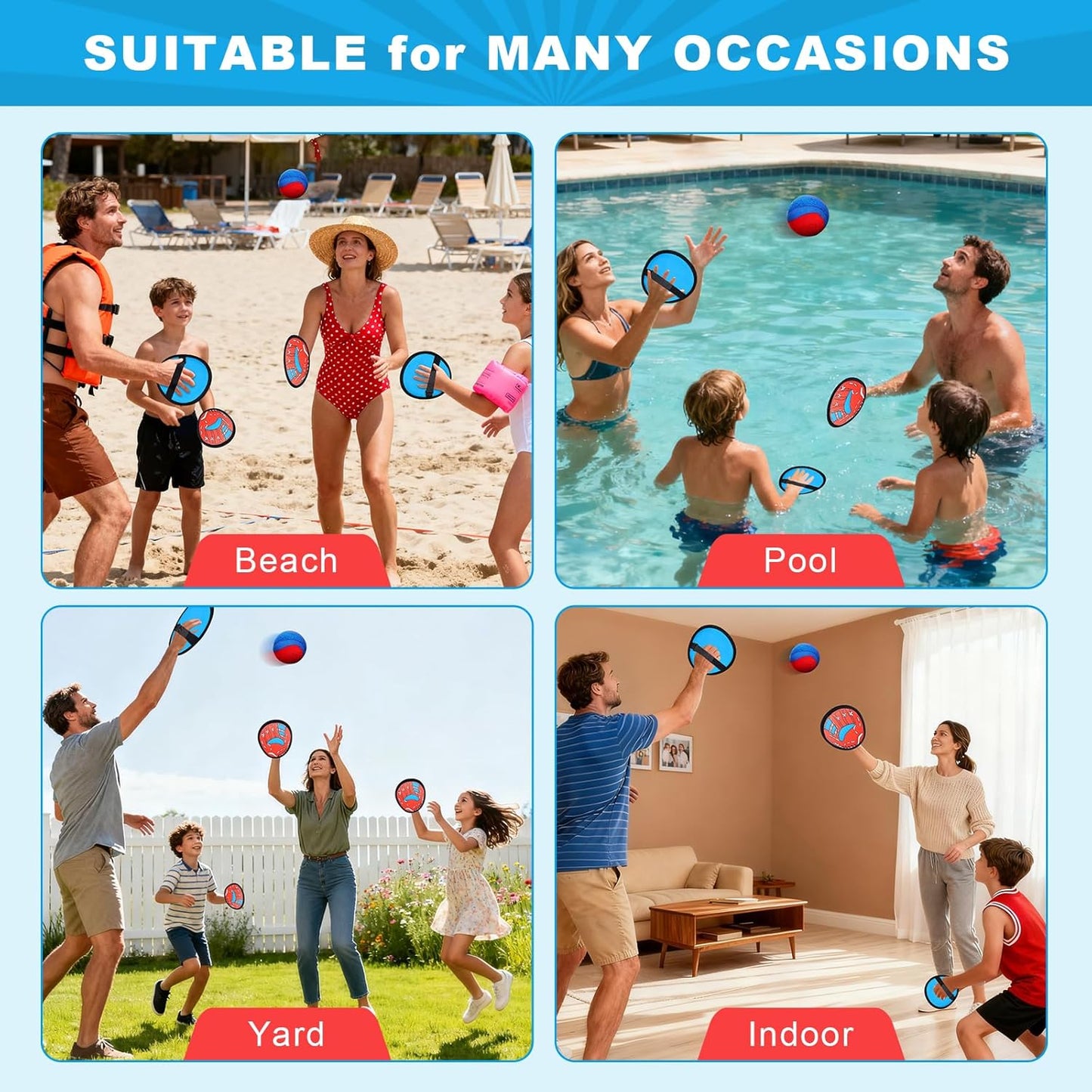 Toss and Catch Ball Game Outdoor Toys for Kids,Toddler Baseball Training Glove,Baseball Beach Pool Yard Outside Game for 3 4 5 6 7 8 9 10 Year Old Boys Girls