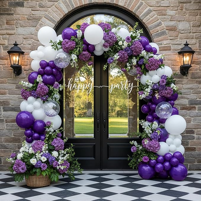 Patimate Dark Purple Balloons 100 Pack 12 Inch Dark Purple Latex Balloons for Birthday Baby Shower Graduation Anniversary Bachelorette Butterfly Party Decorations Arch Garland