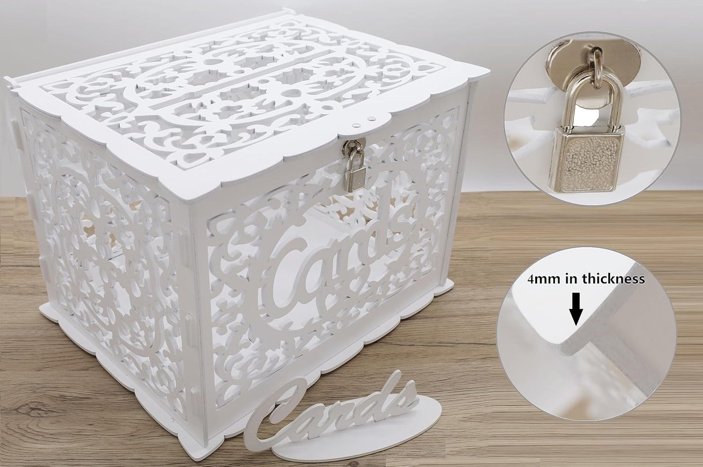 Wedding Card Box, Wedding Gift Card Box,Graduation Card Box White Card Box for Party,Baby Shower and Bridal Shower