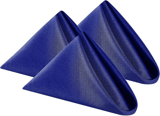 Cloth Napkins 20x20 inch Washable Polyester Dinner Napkins Soft Table Napkins for Wedding Party Dining Banquet(Royal Blue,12PCS)