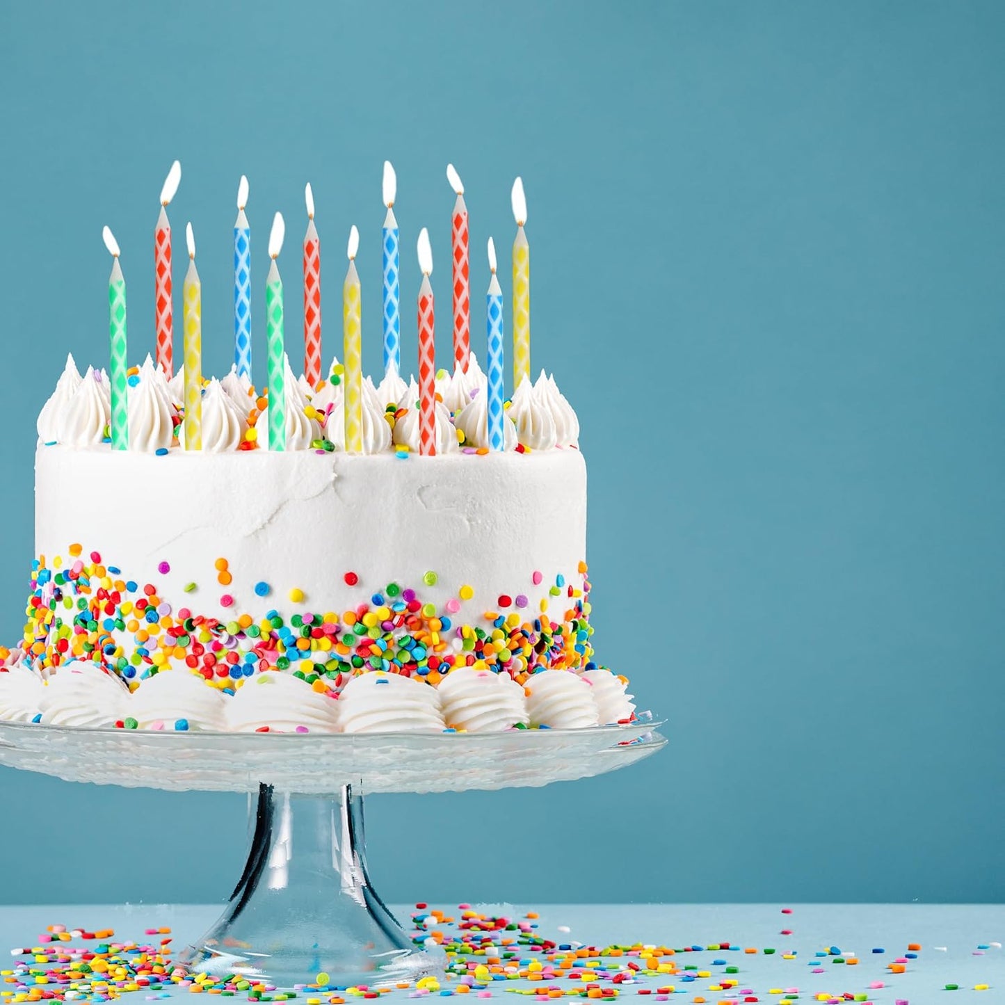 140-Count Birthday Candles Multicolored Diamond, Birthday Candles for Cake, Cupcake Candles, Party Celebration