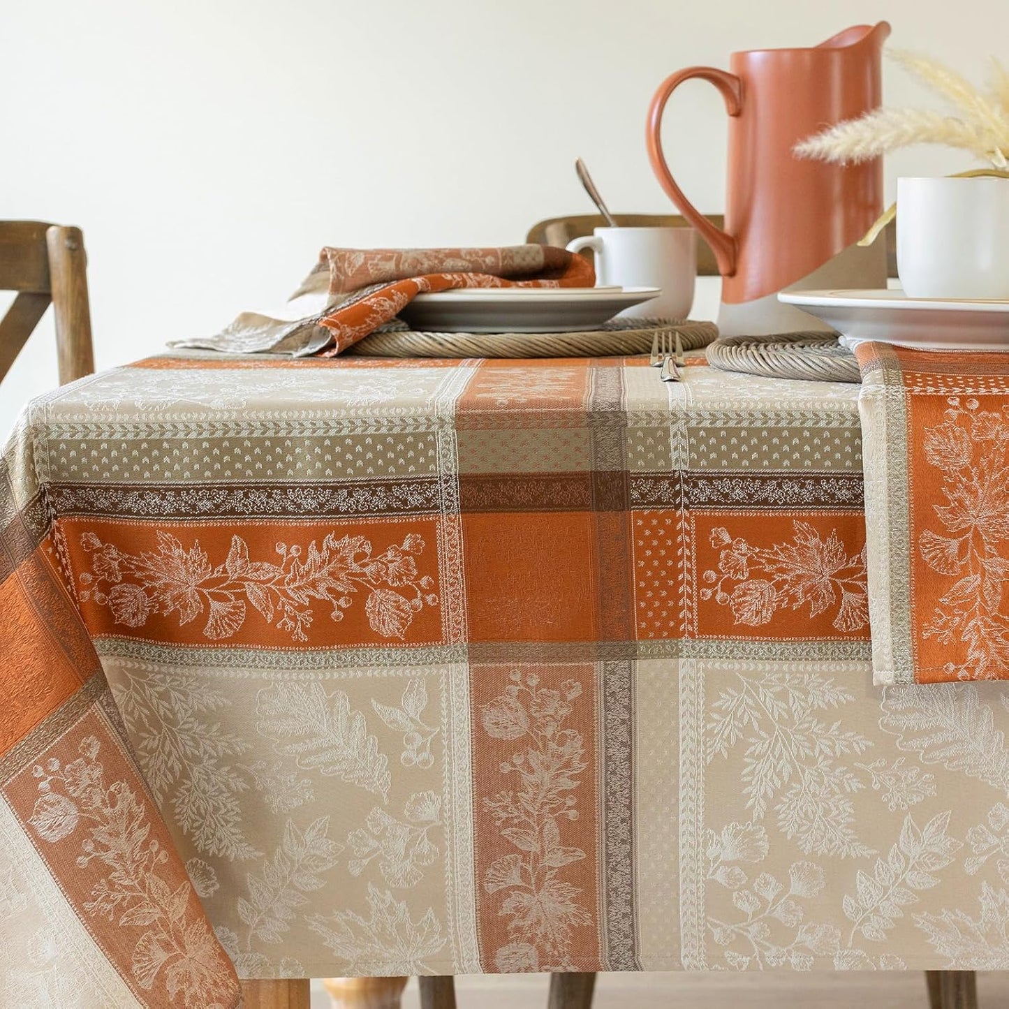 Benson Mills Heirloom Harvest Yarn Dyed Jacquard Fabric Table Cloth, Fall, Harvest and Thanksgiving Tablecloth (60" X 144" Rectangular, Heirloom Harvest)