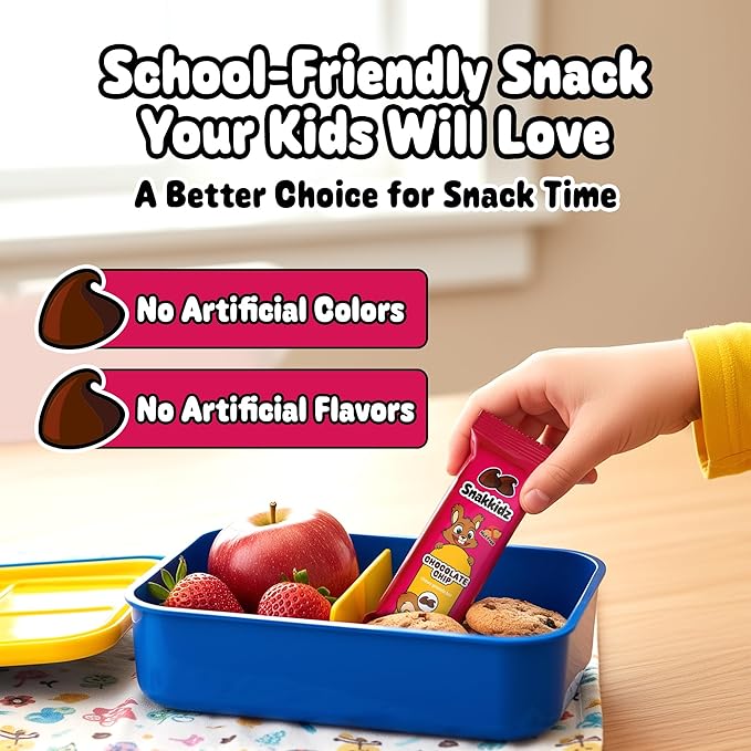 Snakkidz Organic Chewy Granola Bar, Allergen Free, Made with Avocado Oil, Low Sugar (45 Bars, Chocolate Chip)
