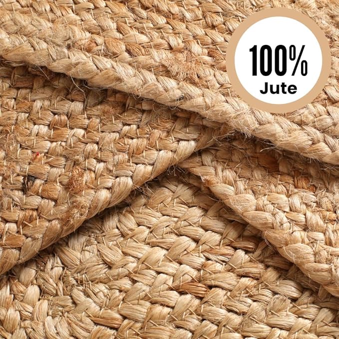 Jute Braided Placemats Set of 4-100% Jute Nonslip 14x14 inch Square Farmhouse Vintage Placemats for Dining Table - Perfect for Indoor Outdoor Natural Jute Placemats