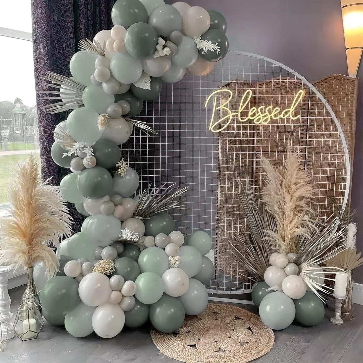 PartyWoo Dusty Green Balloons 50 pcs 12 Inch Matte Sage Boho Green Eucalyptus Balloons for Wedding Baby Shower Gender Reveal Birthday Graduation Jungle Safari Party Decorations Green-F59