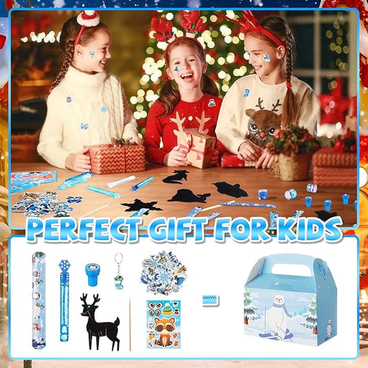 Vanblue 134Pcs Winter Wonderland Party Favors Winter Polar Animal Party Decoration Christmas Holiday Exchange Gifts Boxes Classroom Rewards Prizes Goodie Bag Stuffers Supplies