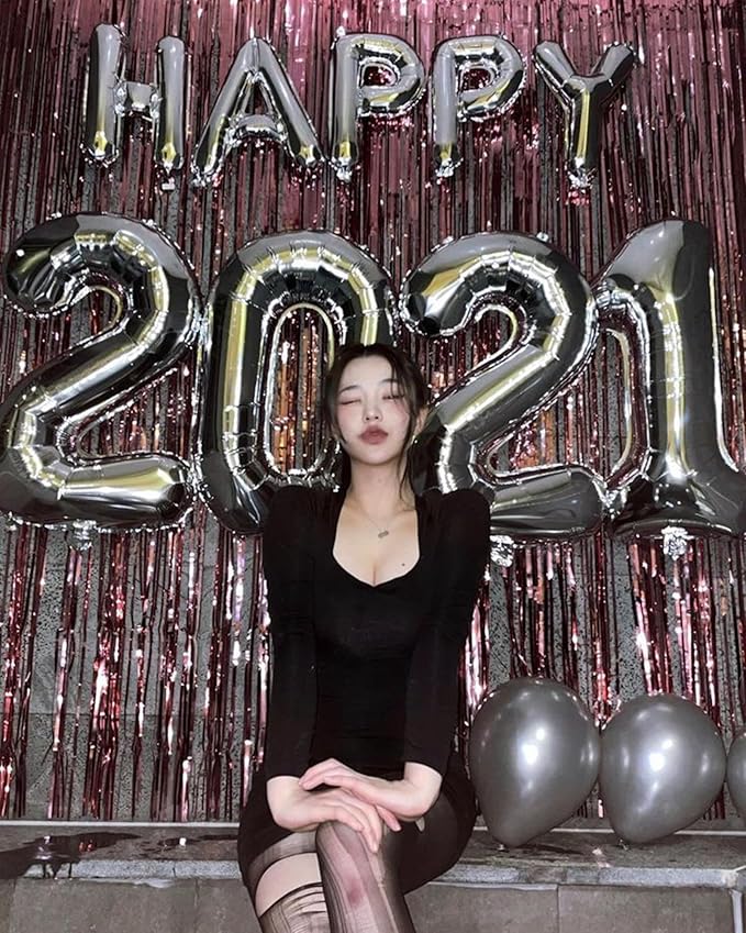 [52 PCS] 16" Foil Silver Letter Balloons 2 Sets of A-Z, Mylar Aluminum Hanging Alphabet for Graduation New Year eve Birthday Party Decorations