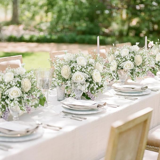DEEMEI 15 PCS Babys Breath Artificial Flowers Fake Babys Breath Flowers Artificial Bulk White Gypsophila Bouquets Real Touch Faux Flowers for Wedding Floral Arrangement Party Home Decoration
