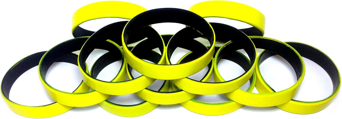 TheAwristocrat 1 Dozen (12) Multi-Pack Blank Rubber Wristbands Silicone Bracelets - Select from a Variety of Colors