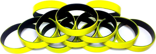 TheAwristocrat 1 Dozen (12) Multi-Pack Blank Rubber Wristbands Silicone Bracelets - Select from a Variety of Colors