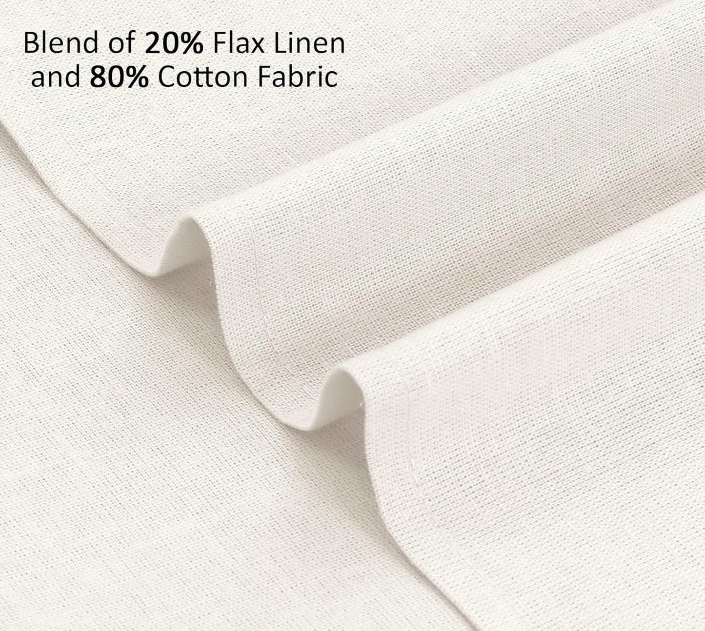 Ruvanti Linen Napkins Set of 12, 18x18 Cloth Napkins, Cotton Linen Blend Napkins Cloth Washable, Soft, Reusable Dinner Napkins for Wedding, Parties, Christmas, Thanksgiving, Everyday Use - Ivory