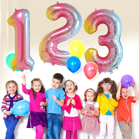 Smlpuame 40 inch Number Balloon 0-9 Gradient Rainbow Large Number 70 Balloons for 70th Birthday Party Celebration Decorations Supplies