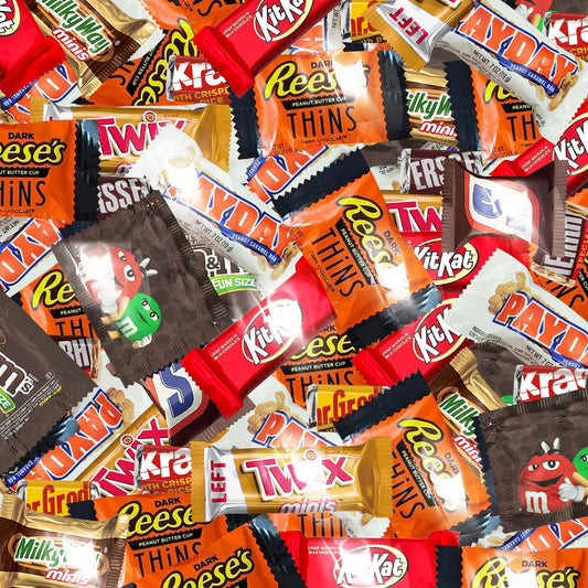 Chocolate Assorted Bulk Candy Variety Pack 2lb - Mini Chocolate Bars, Milk & Dark Chocolate Mix - Individually Wrapped Bulk Candy for Office Snacks, Party Favors and Bags - Trick or Treat Ready Mix for Halloween