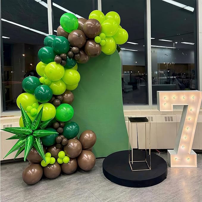 Green and Brown Balloons 60 Pcs Black Dark Emerald Camouflage Hunter Forest Lime Metallic Green Coffee Party Balloon for Camping Game Jungle Safari Camo Birthday Baby Shower Army Party Decor