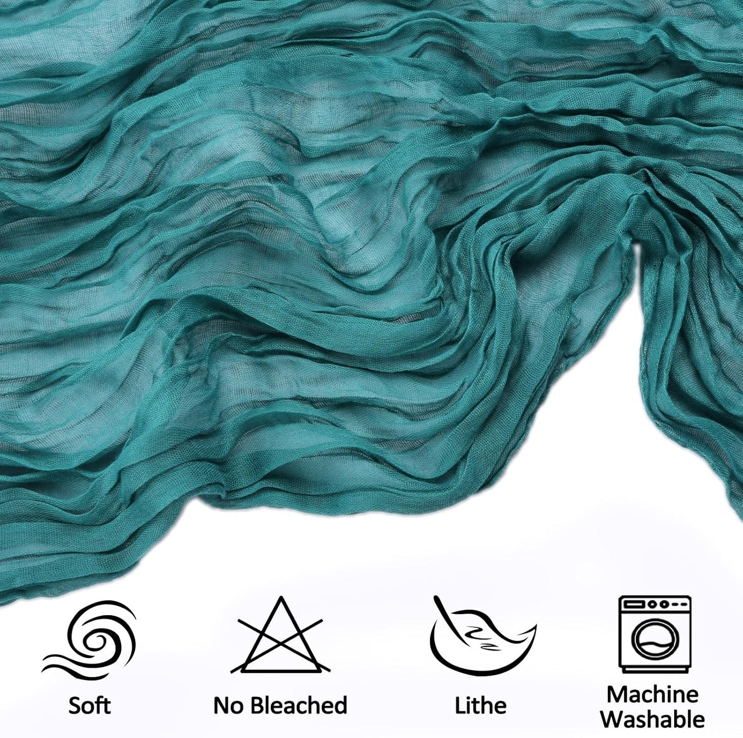 6 Pack 10FT Teal Cheesecloth Table Runner 35x120 Inch Gauze Rustic Boho Table Runner Cheese Cloth for Wedding Decor Birthday Party Bridal Baby Shower Table Centerpiece Decoration