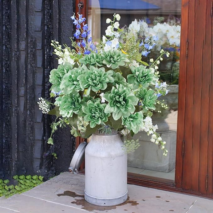 Uieke 6PCS Chrysanthemum Flowers Artificial Daisy Mums Flowers with Stem for Home Party Wedding Bouquet Spring Summer Table Centerpieces Decor (Teal Turquoise)