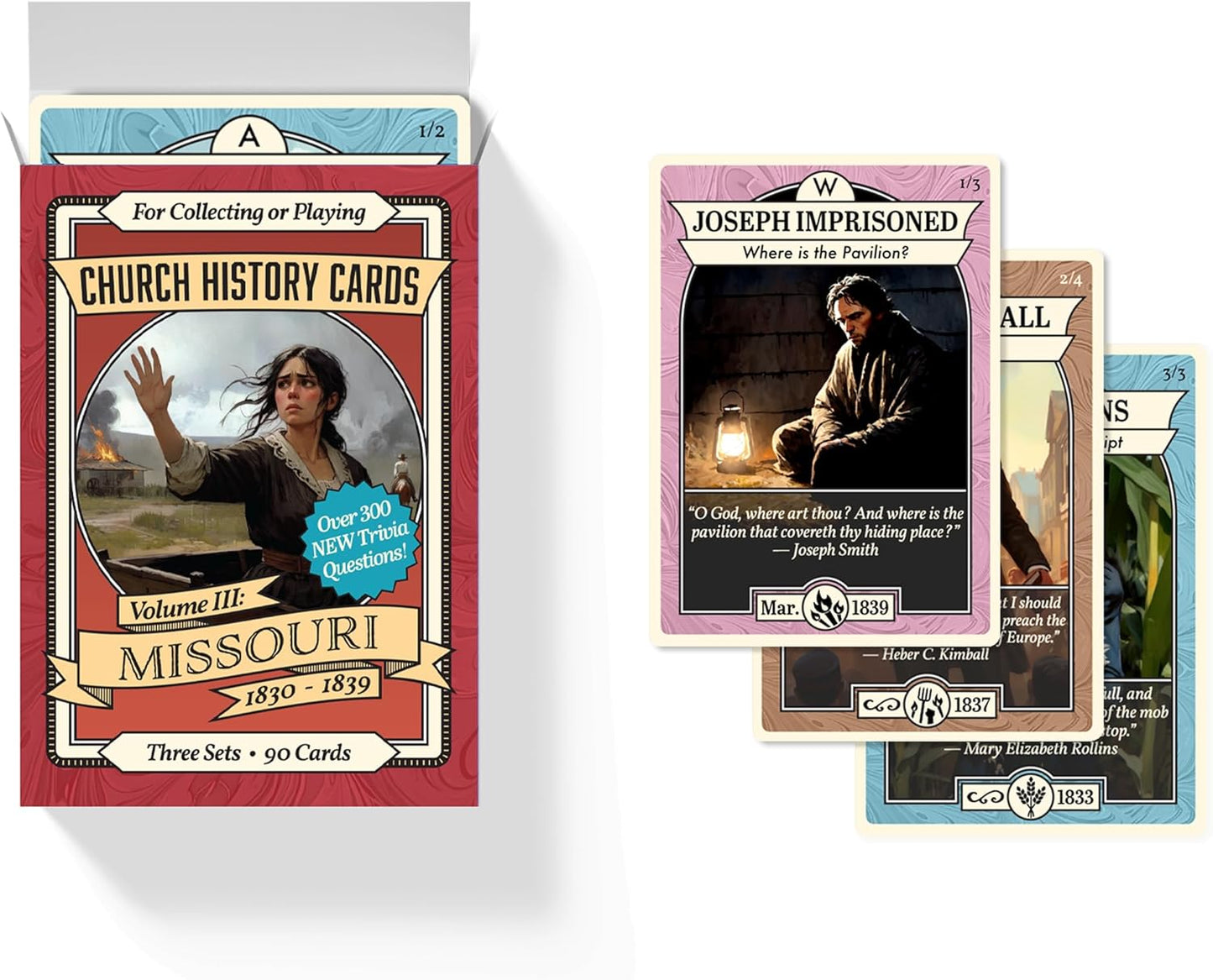 Latter-Day Saints Volume III: Missouri | Standalone Game | 90 Cards | Over 300 New Trivia Questions | Cards for Collecting and Playing | 1-4 Players | Explore Church History
