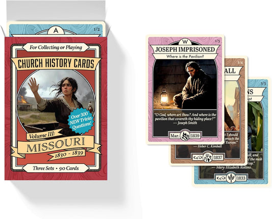 Latter-Day Saints Volume III: Missouri | Standalone Game | 90 Cards | Over 300 New Trivia Questions | Cards for Collecting and Playing | 1-4 Players | Explore Church History