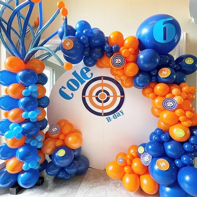 RUBFAC 120pcs Balloons for Birthday Baby Shower Graduation Anniversary Wedding Party Supplies Garland Arch Decoration,12 Inches,Orange