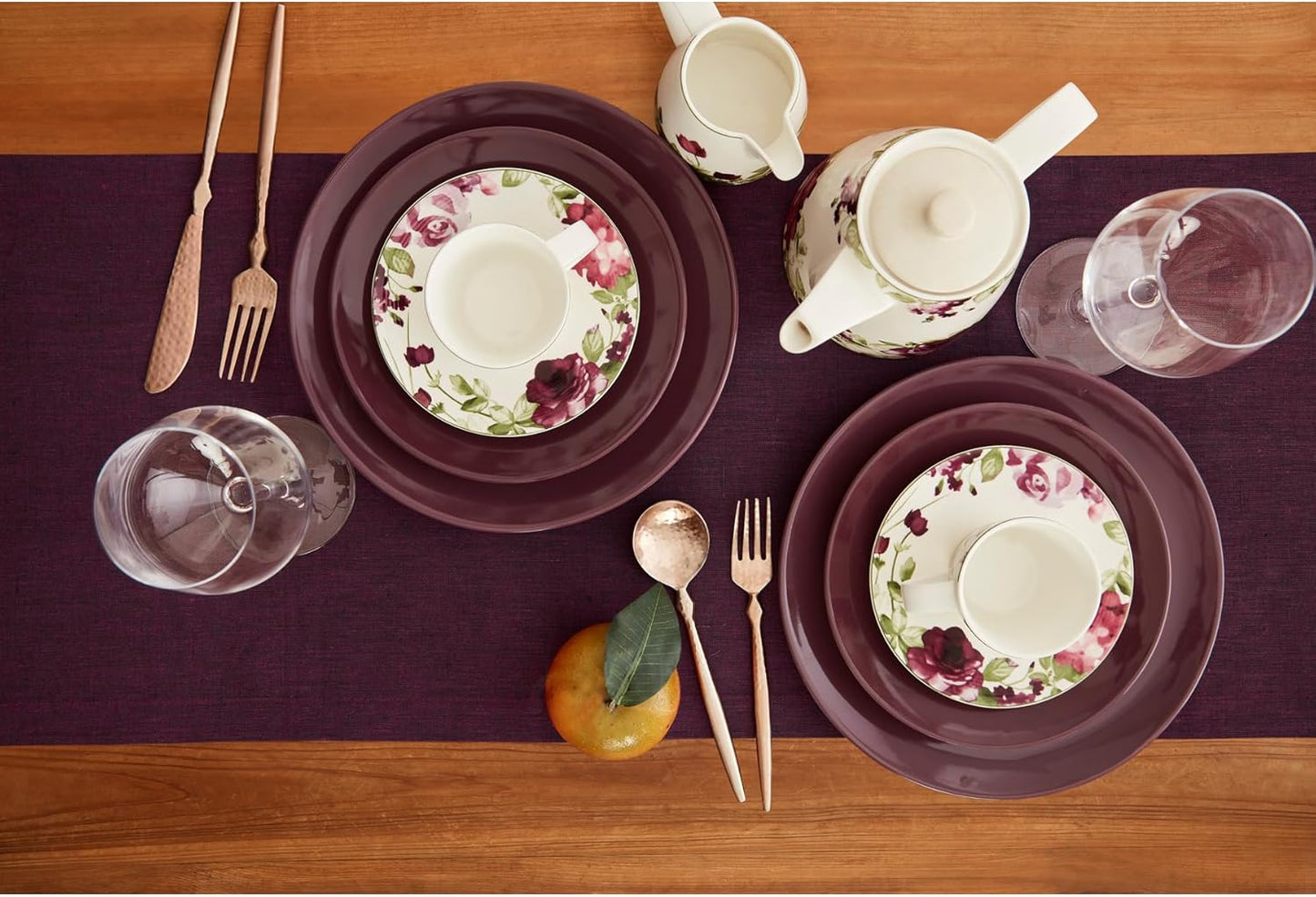 Solino Home Linen Chambray Burgundy Table Runner 120 Inches Long - Athena, 100% Pure Linen 14 x 120 Inch Table Runner for Fall, Autumn, Thanksgiving, Christmas
