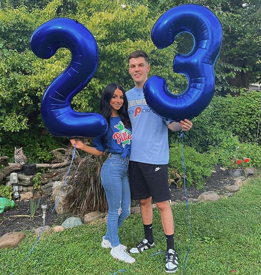 Night Blue 2 Balloon, Number Balloons 40 Inch, 2nd Balloon Number Birthday Decorations, Second Two Birthday Party Supplies, Number 2 Balloon